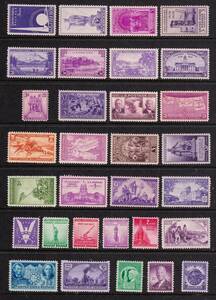♪アメリカ・記念切手 1937～1943年 未使用/NH　31種 …… ⑤