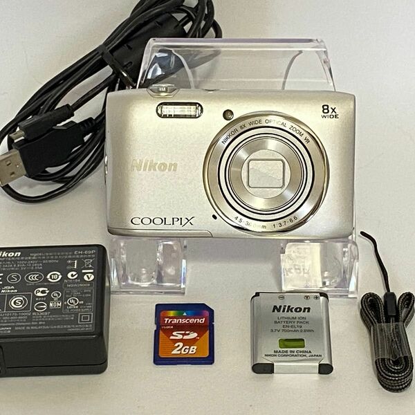 Nikon COOLPIX s3600 ニコン デジタルカメラ　SDカード【2GB】付　シルバー　 コンパクトデジタルカメラ