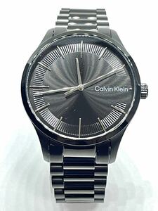  Calvin Klein new goods unused operation goods wristwatch quartz clock men's black Aiko nik