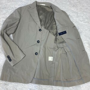 美品 プライド PRIDE international design テーラードジャケット グレー 3B 46表記 Mサイズ相当 灰色 コットン 綿 メンズ MEN'S 春夏秋