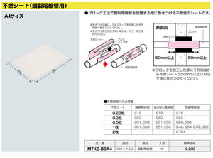 送料無料　MTKB-BSA4 未来工業 不燃シート(鋼製電線管用)(10枚入) 　　送料0円