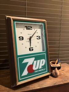 1980 period made / seven up / wall clock /7up/ wall wall clock / Vintage / signboard / american / miscellaneous goods / clock / rare / Pepsi / Coca Cola / antique 