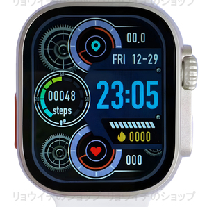 送料無料 Apple Watch 代替品 2.19インチ 大画面 S9 Ultra スマートウォッチ ホワイト 通話 音楽 健康 多機能 スポーツ 防水 血中酸素 血圧の画像3