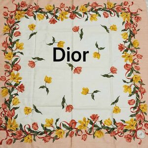 ★Christian Dior★ 布地 クロス 花 チューリップ リボン ピンク