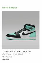 Nike Air Jordan 1 High OG Green Glow ティファニー_画像5
