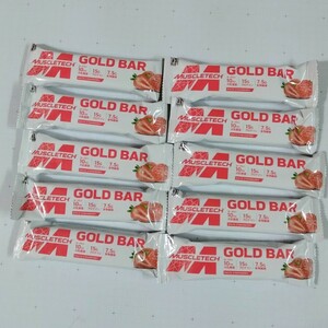  muscle Tec Gold bar white strawberry manner taste 45g×10 pcs set 