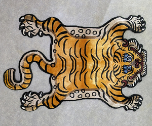  genuine article silk L size 95cmne pearl Tiger chibe tongue Tiger rug chi bed .. rug mat tiger chibe tongue rug carpet NIGO APE