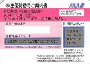 即決　番号通知★ANA　全日空　株主優待券 2025年5月まで★ピンク