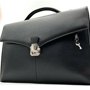 1 jpy ~ ultimate beautiful goods dunhill Dunhill business bag briefcase A4* lock attaching leather men's key attaching 