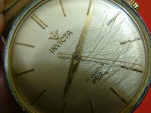  antique!INVICTA hand winding clock..