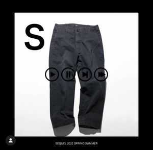 SEQUELsi-k L TYPE-F CHINO PANTS брюки из твила конические брюки чёрный черный повреждение обработка S Fragment Fujiwara hirosi22SS
