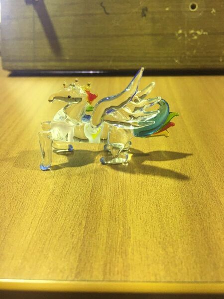 ガラス細工 ペガサス 天馬 ミニチュア オブジェ 置き物