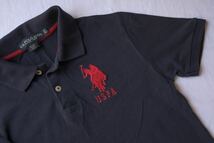  U.S.POLO ASSN ユーエスポロアッスン　半袖ポロシャツ 表示サイズ8 130cm〜135cm ネイビー　ロゴ刺繍　鹿の子　_画像2