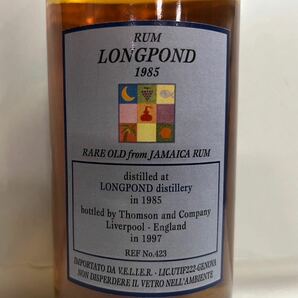 ヴェリエ ジャマイカ ロングポンド レア オールドラム酒 Rum Long Pond 1985-1997 Velier old and rare bottle Jamaica rum の画像4
