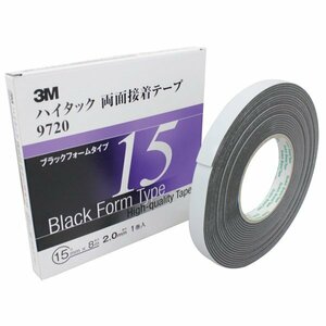 【メール便送料無料】 3M スリーエム 2.0ｍｍ厚 15ｍｍ幅 ハイタック両面 黒 3M-9720-15 接着しにくい塗膜にも 接着剤 耐可塑剤性 耐薬品性