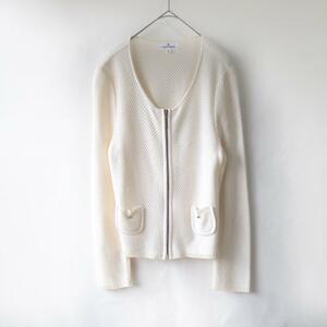  Courreges springs knitted no color cardigan white L