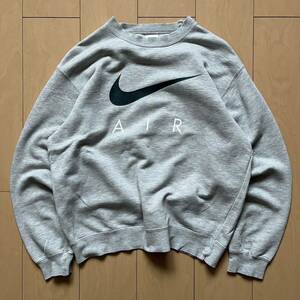 90s NIKE ナイキ スウェット クルーネック トレーナー 古着 グレー Lサイズ SWOOSH スウォッシュ ヴィンテージ ビンテージ