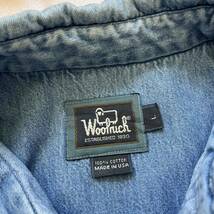 90s 00s Woolrich ウールリッチ デニムシャツ 長袖シャツ USA製 アメリカ製 ボタンダウン 古着 ヴィンテージ ビンテージ_画像2