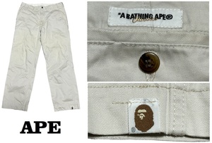  rare 90*S the first period Ape APE* chinos * 7 minute height ankle * ivory *79