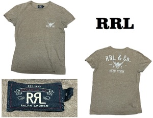  новый товар такой же . Ralph Lauren RRL RR L * короткий рукав карман футболка * двусторонний принт * Brown *S