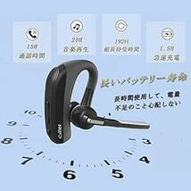 Bluetoothヘッドセット マイク付き片耳ワイヤレスイヤホン 192超長待受時間 aptX HDに対応 デュアルマイク(ENC_画像4