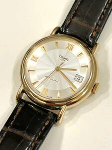 B5)100 иен ~ чистое золото TISSOT/ Tissot T- Gold мужской самозаводящиеся часы K18