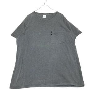 USA【ARMANI EXCHANGE】アルマーニ（M）半袖シャツ　オーバーサイズシャツ　ロゴワッペン　グレー