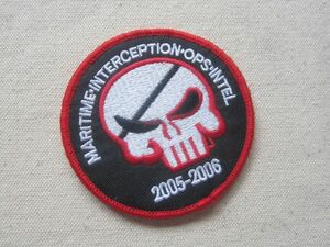 ミリタリー ドクロ 骸骨 スカル MARITIME INTERCEPTION OPS INTEL 2005－2006 ベルクロ付き ワッペン/パッチ 米国 古着 サバゲー ① 387