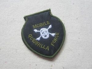 ミリタリー MOBILE GUERRILLA FORCE モバイル ゲリラ フォース スカル 特殊部隊 ベルクロ付き ワッペン/パッチ 米国 古着 サバゲー ③ 387