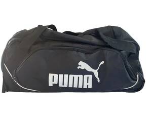 【0511-53】PUMA ボストンバック　コマ付き　プーマ　修学旅行　合宿　スポーツバック　ブラック　中古品　現状品