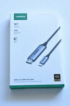 UGREEN USB Type C HDMI 変換ケーブル 4K@60Hz 1m ナイロン編み Thunderbolt 3 MacBook/Galaxy/Huawei/Surface Go/Chromebook/など対応/S26_画像1