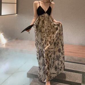 週末セール!Switching long dress ロングワンピース キャミソールワンピース FREE