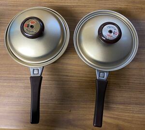 shi.. kitchen [ used / not yet cleaning ] single-handled pot saucepan Gold cookware /* scratch dirt protection seal peeling etc. equipped 