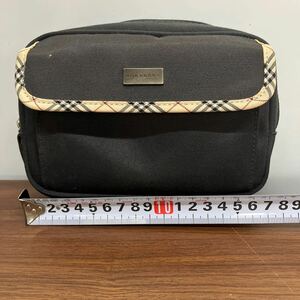 BURBERRY バーバリー マルチケース ブランド 化粧ポーチ コスメ 小物入れ レディース ブラック系 ノバチェック柄 ブラック