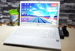 * популярный белый & новый товар SSD+ no. 6 поколение . скорость роскошь specification!*Windows11/Web камера [DDR4 8GB/core i3-6100U]DVD/Bluetooth/USB3.0/office/ Fujitsu AH45/X
