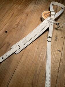  white leather guitar strap cow leather saddle leather use n back 