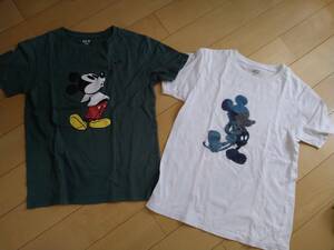 ユニクロ☆Disney☆ミッキー　半袖Tシャツ☆１５０サイズ☆２点☆綿１００％☆中古品です☆男女兼用