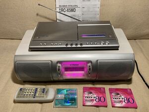 JVC Victorビクター CDMDポータブルシステム Claviaクラビア CD／MD／カセットテープ MDLP対応 RC-X5MD-W