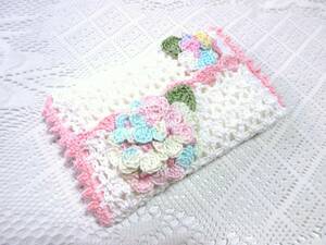 ＊ハンドメイド＊手編み＊レース編み＊紫陽花のポケットティッシュカバー＊