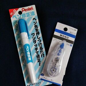 トンボ 修正テープ モノCC6 6mm幅 ×6m　Pentel 修正液 7ml　2点セット　新品