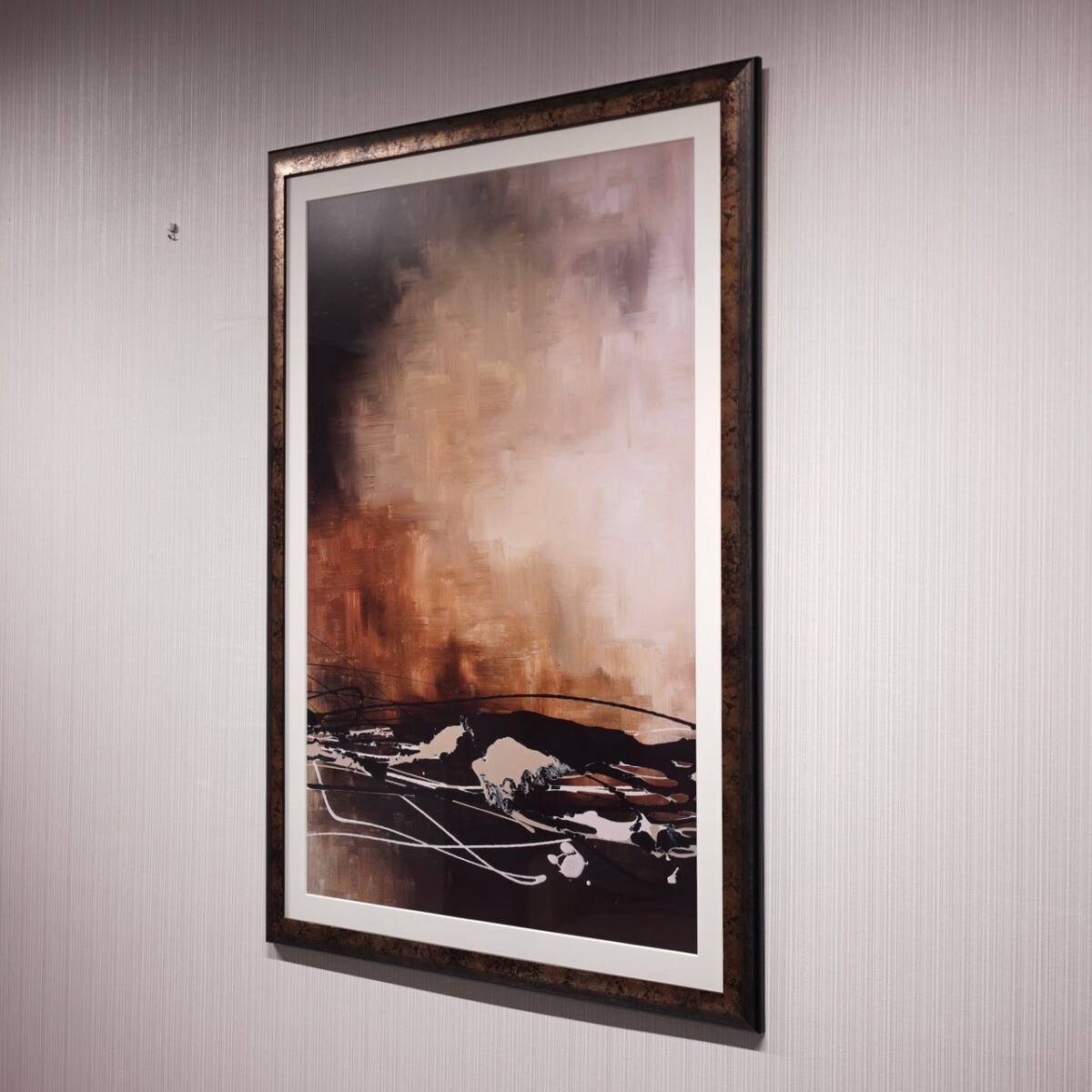 抽象画 プリントアート 大型 100×70 アート 現代 壁掛け モダン 北欧 モデルルーム 展示品 検:アルフレックス カッシーナ アクタス, 美術品, 絵画, その他