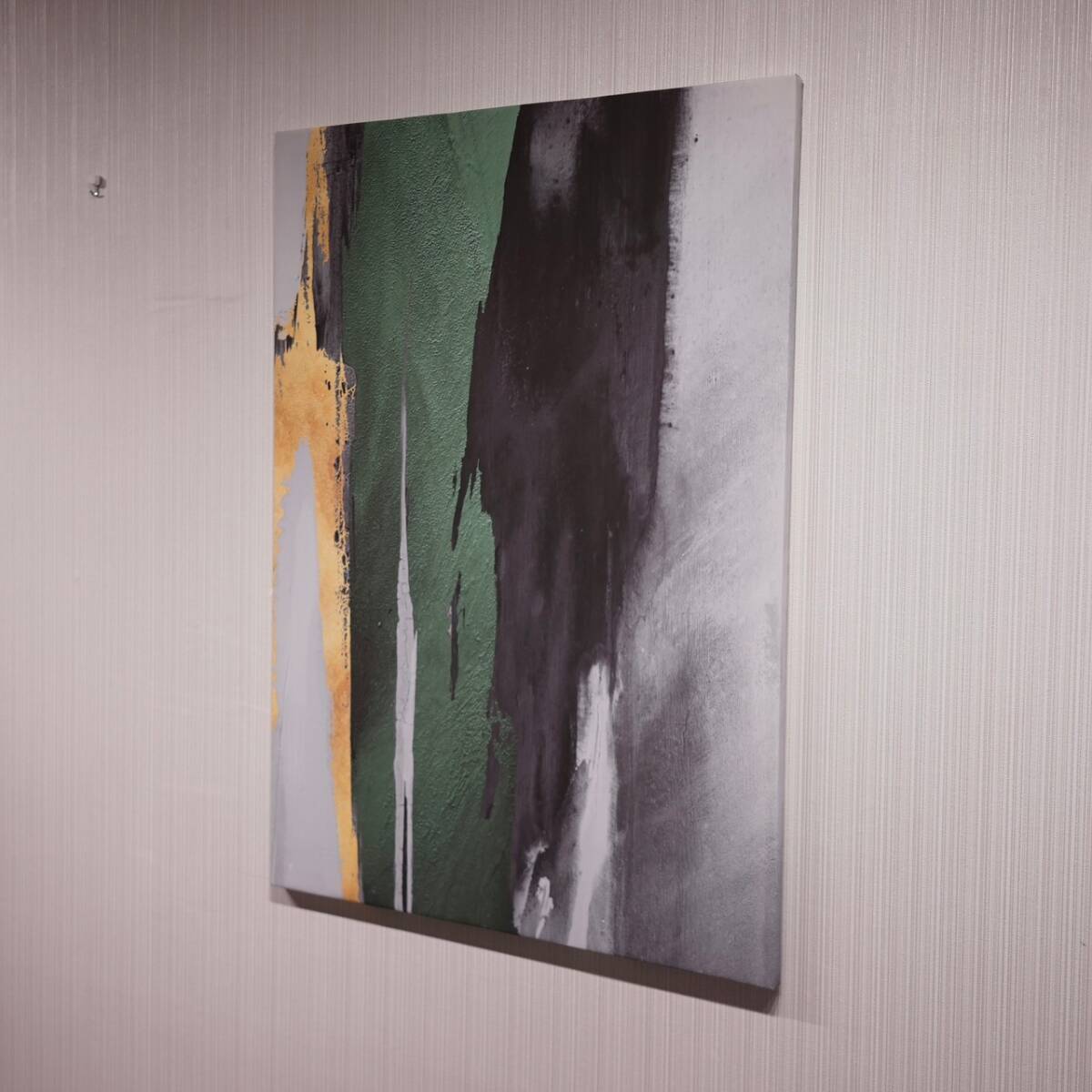 抽象画 プリントアート 大型 80×60 新品 アート 現代アート 壁掛け 北欧 モダン ミッドセンチュリー 緑, 美術品, 絵画, その他