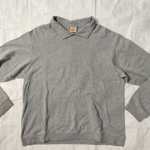 グッドウェア　GOODWEAR　長袖　ロングスリーブ　襟付　Ｔシャツ　フロントポケット　グレー　grey usa アメリカ製　グッドウエア　ロンＴ