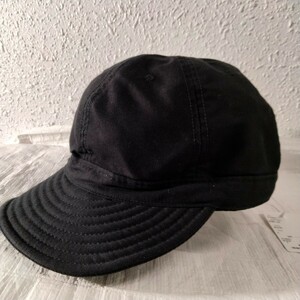 DECHO デコー　KOME CAP MOLESKIN コメキャップ 　モールスキン　8-6AD21 black ブラック　サテン　帽子　革ベルト　ユーロビンテージ生地