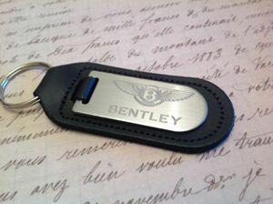 送料無料 BENTLEY Black Real Leather CAR KEYRING ベントレー キーリング キーホルダー 車 カー アクセサリー