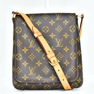 極美品 鑑定済 正規品 LOUIS VUITTON ルイヴィトン ミュゼットサルサ ショルダーバッグ モノグラム M51258 ブラウン 即日配送 K269-9