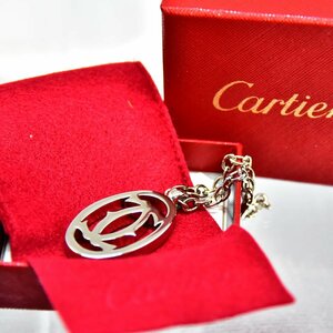 未使用に近い 鑑定済 カルティエ Cartier カルティエ ラージロゴ チャーム キーホルダー イタリア製 キーリング 即日配送 K488-27