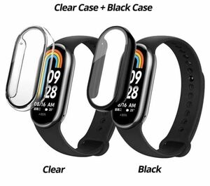 2個セット Xiaomi Smart Band 8 カバー フィルム ケース 交換 画面保護 シャオミ バンド スマートウォッチ 