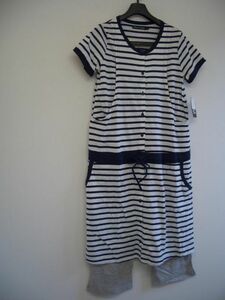  maternity pyjamas M navy border [IY-2600]