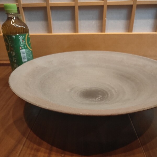 いけばな 水盤 丸いコンポート 華道 生け花 陶器製水盤 直径36.5cm 高さ7.5cm 丸い水盤